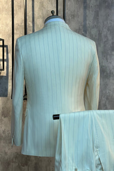 White Pinstriped 2 Piece Men Suits
