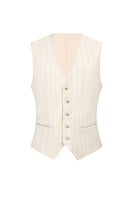 Load image into Gallery viewer, White 2 Piece Pinstriped Men Prom Suits