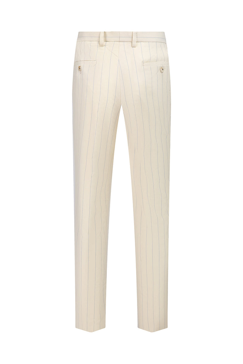 Load image into Gallery viewer, White 3 Piece Pinstriped Men Prom Suits