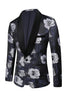 Load image into Gallery viewer, Black Floral Jacquard Shawl Lapel Men Prom Suits