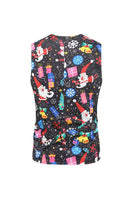 Load image into Gallery viewer, Colorful Black Printed 3 Piece Christmas Men&#39;s Suits