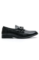 Load image into Gallery viewer, Black Leather Slip-On Fringe Men&#39;s Shoes
