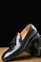 Load image into Gallery viewer, Black Slip-On Fringe Men&#39;s Party Shoes