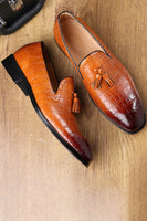 Load image into Gallery viewer, Black Slip-On Fringe Men&#39;s Party Shoes