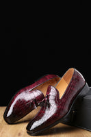 Load image into Gallery viewer, Black Slip-On Fringe Men&#39;s Party Shoes