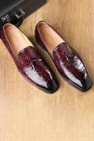 Load image into Gallery viewer, Black Slip-On Fringe Men&#39;s Party Shoes