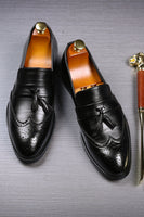 Load image into Gallery viewer, Black Slip-On Fringe Men&#39;s Party Shoes