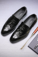 Load image into Gallery viewer, Black Slip-On Fringe Men&#39;s Party Shoes