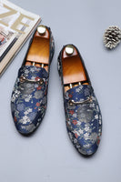 Load image into Gallery viewer, Yellow Jacquard Slip-On Men's Party Shoes