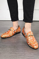 Load image into Gallery viewer, Yellow Jacquard Slip-On Men's Party Shoes