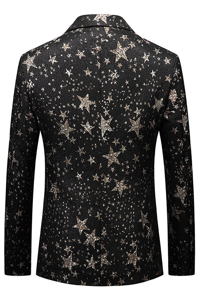Load image into Gallery viewer, Black Stars Men&#39;s Prom Blazer