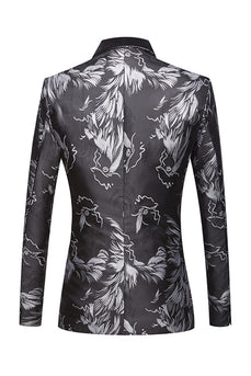 Grey Jacquard One-Piece Men's Suit