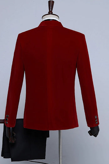 Black Two-Pieces Velvet Men's Tuxedo for Party