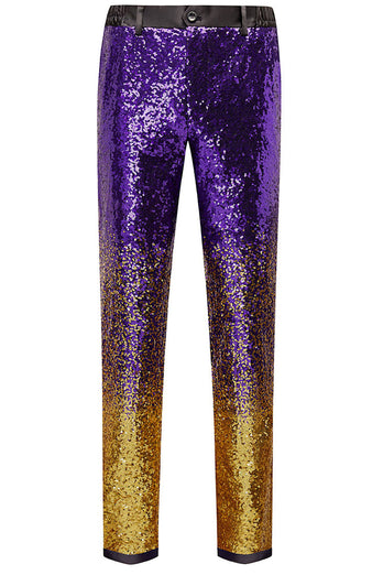 Ombre Sequins Purple Men's 2 Piece Slim Fit Notched Lapel Party Suits