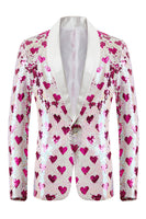 Load image into Gallery viewer, Pink Sequins Shawl Lapel Men&#39;s Blazer