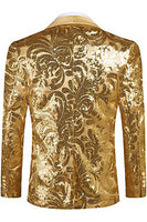 Load image into Gallery viewer, Golden Shawl Lapel Sequins Men&#39;s Blazer