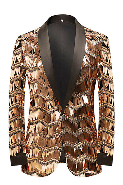 Glitter Golden Sequins Men's Blazer