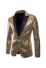 Load image into Gallery viewer, Sparkly Gold Notched Lapel Prom Blazer