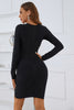 Load image into Gallery viewer, Fashion Sheath Jewel Black Party Dress with Long Sleeves
