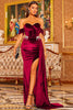 Load image into Gallery viewer, Black Off The Shoulder Velvet Mermaid Evening Dress