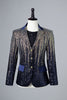Load image into Gallery viewer, Glitter Navy Sequins Single-Breasted  Men&#39;s Blazer