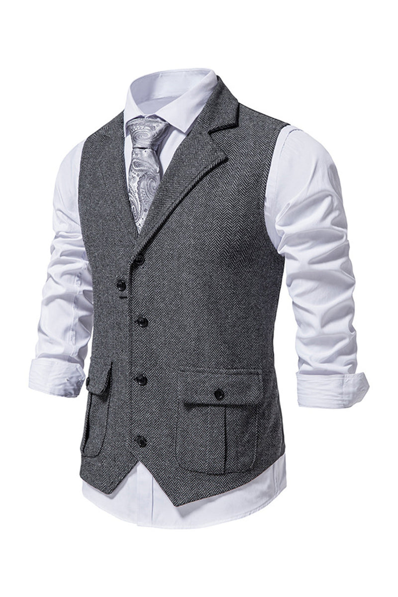 Load image into Gallery viewer, Single Breasted Lapel Navy Men&#39;s Suit Vest