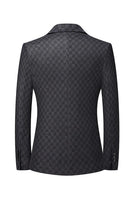 Load image into Gallery viewer, Grey Jacquard Single Breasted Men's Blazer