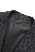 Load image into Gallery viewer, Grey Jacquard Single Breasted Men's Blazer