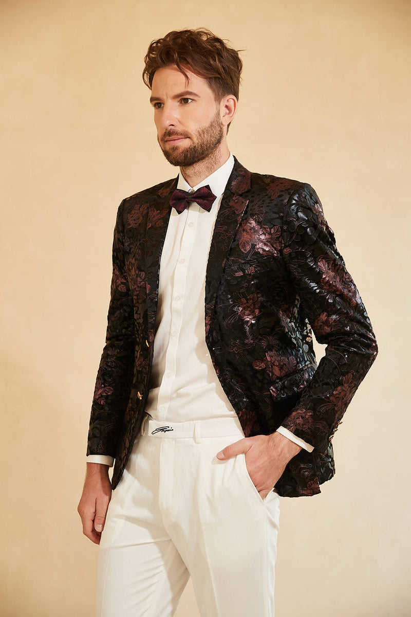 Load image into Gallery viewer, Single-Breasted Two-Button Printed Men&#39;s Blazer