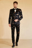 Load image into Gallery viewer, Notched Lapel Double Breasted Black Men&#39;s Wedding Suits