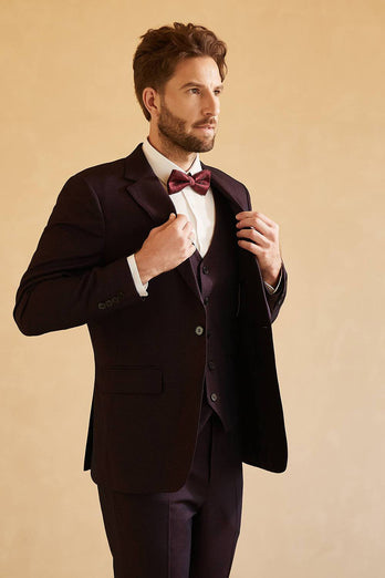 Notched Lapel Single Button Blazer for Men Wedding