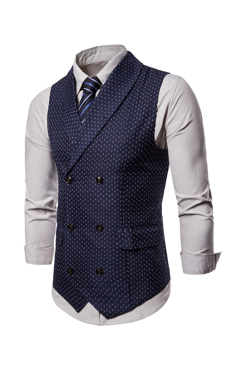 Load image into Gallery viewer, White Polka Dots Shawl Lapel Men's Suit Vest