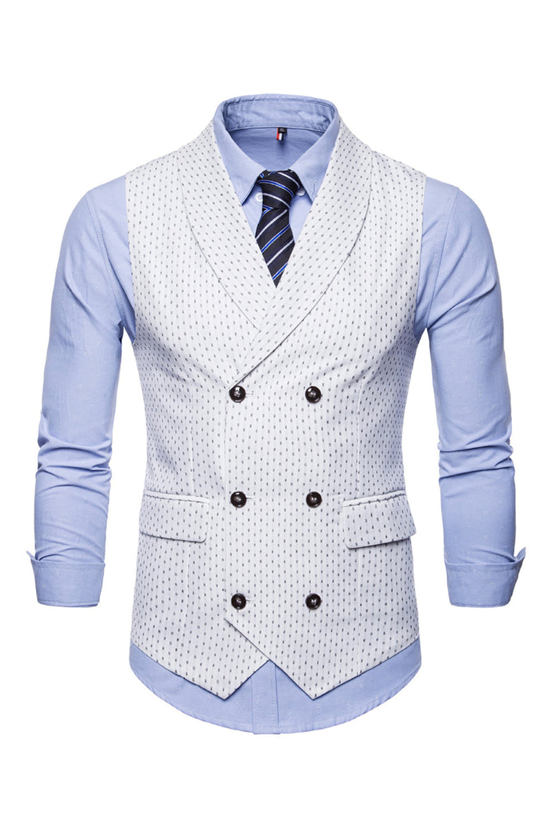 Load image into Gallery viewer, White Polka Dots Shawl Lapel Men's Suit Vest