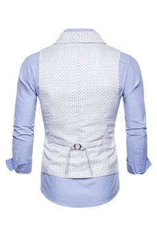 White Polka Dots Shawl Lapel Men's Suit Vest