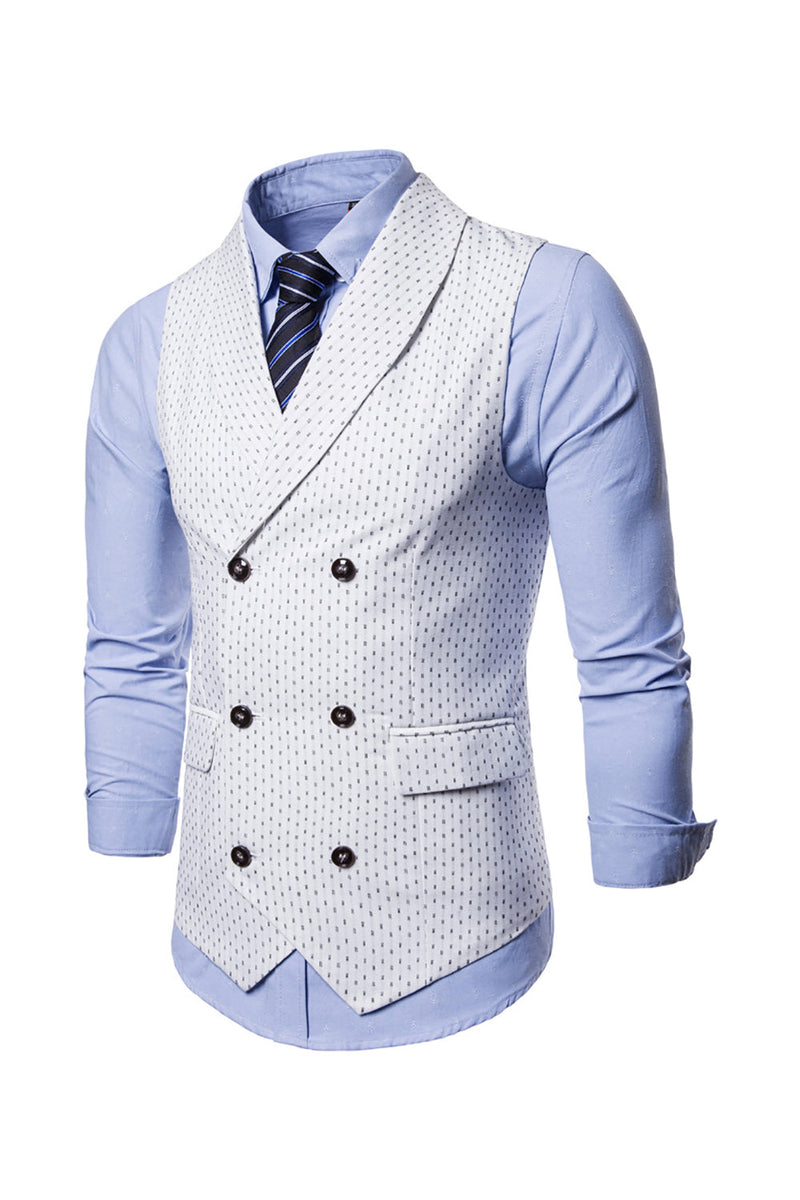 Load image into Gallery viewer, White Polka Dots Shawl Lapel Men's Suit Vest