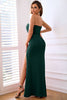 Load image into Gallery viewer, Sheath Sweetheart Black Prom Dress with Split Front