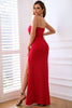 Load image into Gallery viewer, Sheath Sweetheart Black Prom Dress with Split Front