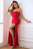 Load image into Gallery viewer, Sheath Sweetheart Black Prom Dress with Split Front