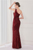 Load image into Gallery viewer, Colorful One Shoulder Sequined Mermaid Evening Dress