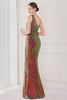 Load image into Gallery viewer, Colorful One Shoulder Sequined Mermaid Evening Dress