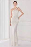 Load image into Gallery viewer, Colorful One Shoulder Sequined Mermaid Evening Dress
