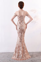 Load image into Gallery viewer, Black Off The Shoulder Mermaid Evening Dress