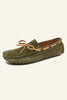 Load image into Gallery viewer, Soft Leather Slip-on Army Green Men&#39;s Shoes