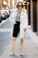 Load image into Gallery viewer, White Oversized Knee Length Faux Fur Shearling Coat