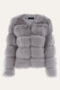Load image into Gallery viewer, Grey Fluffy Cropeed Shawl Lapel Faux Fur Shearling Coat