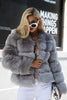 Load image into Gallery viewer, Grey Fluffy Cropeed Shawl Lapel Faux Fur Shearling Coat