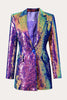 Load image into Gallery viewer, Sparkly Purple Sequins Prom Homecoming Women Blazer