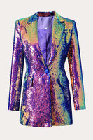 Load image into Gallery viewer, Sparkly Purple Sequins Prom Homecoming Women Blazer