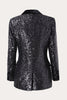 Load image into Gallery viewer, Sparkly Black Sequins Double Breasted Women Prom Blazer