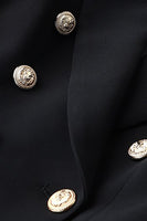 Load image into Gallery viewer, Black Double Breasted Peak Lapel Women Party Blazer